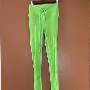 Year of Ours Lime Ribbed Tie Leggings